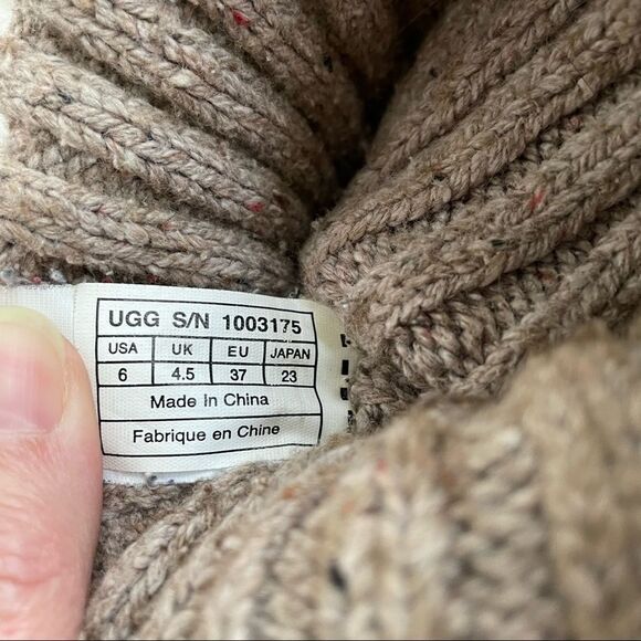 Chestnut Uggs Cambridge Knit Suede 1003175 Boots Booties 6 - Picture 9 of 10